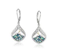 CUPENDA Mustard Seed Earrings 925 Sterling Silver Mustard Seed Mountain Filigree Abalone Shell Dangle Earrings Jewellery Birthday for Women Mom Wife Friends
