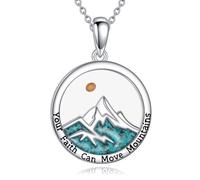 CUPENDA Mustard Seed Necklace 925 Sterling Silver Mountain Necklace Faith Pendant Christian Jewelry Gifts for Women