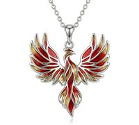 CUPENDA Phoenix Necklace 925 Sterling Silver Rising Phoenix Animal Pendant Necklace Valentine's Day Jewellery For Women