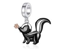 CUPENDA Skunk Charm Sterling Silver Black Skunk Charms Beads Fits Bracelets Necklace Animal Jewellery for Women