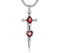 CUPENDA Sword Necklace 925 Sterling Silver Gothic Dagger Pendant Master Sword Jewellery for Men Women