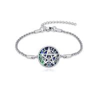 CUPENDA Tetragrammaton Bracelet 925 Sterling Silver Tetragrammaton Bracelet Pentagram Pentacle Jewellery for Women Men