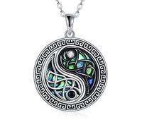 CUPENDA Yin Yang Necklaces Sterling Silver Celtic Knot Yin Yang BFF Pendant Necklace Taichi Jewellery Gifts for Women Men