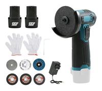 cupeohome 12V Mini Cordless Angle Grinder with 6 Cutting Discs and 2pcs Batteries, 19500RPM, Battery Powered 76mm Mini Angle Grinder Tool for Cutting Polishing and Sharpening