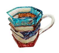 cupeohome 200ml Painted Book Mug, 3D Stackable Book-Shaped Coffee Mug with Insulated Handle,Reading-Themed Teacup, for Both hot & Cold Beverages (Colour(Blue))