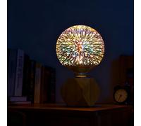 cupeohome 3D LED Firework Light Bulbs Without a lamp Holder,Vintage Edison Bulbs with Star, Heart, Christmas Tree,Color Changing Decorative Bulbs for E27 Socket, Party,Festival Decor (Sphere)