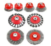 cupeohome 8Pcs Angle Grinder Wire Brush Set for 115mm Sander Angle Grinder, Thread M14 x 2 Heavy Duty Angle Grinder Wire Brush Wheel Set for Rust Removal, Paint Removal, Weld Cleaning and Grinding
