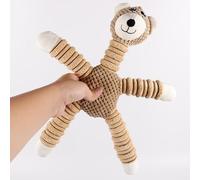 cupeohome Dog & Cat Plush Toy - Squeaky Chew-Resistant Corn, Pet Companion Interactive Toy, Puppy/Kitten Teething Anti-Destructive Toy (Bear)