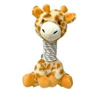 Cuperay Squeaky Dog Chew Toys for Small Medium Dogs,Cute Plush Pet Toy with Cotton Rope,Durable Teething Toy for Puppies, Soft Stuffed Interactive Toy for Boredom Relief，Brown Giraffe