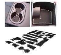 CupHolderHero Compatible with Hyundai Kona Accessories 2018-2021 Premium Custom Interior Non-Slip Anti Dust Cup Holder Inserts, Center Console Liner Mats, Door Pocket Liners 19pc Set (White Trim)