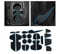CupHolderHero Compatible with Jeep Compass Accessories 2018-2021 Premium Custom Interior Non-Slip Anti Dust Cup Holder Inserts, Center Console Liner Mats, Door Pocket Liners 21pc Set (Blue Trim)
