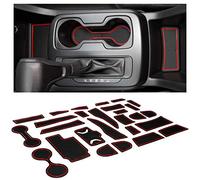 CupHolderHero fits Chevy Colorado and GMC Canyon Accessories 2015-2022 Premium Custom Interior Non-Slip Anti Dust Cup Holder Insert,Center Console Liner Mats,Door Pocket 26pc Set (Crew Cab) (Red Trim)