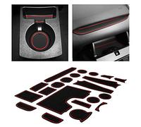 CupHolderHero fits Ford Fiesta Accessories 2011-2019 Premium Custom Interior Non-Slip Anti Dust Cup Holder Inserts, Center Console Liner Mats, Door Pocket Liners 21pc Set (Red Trim)