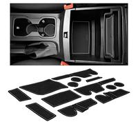 CupHolderHero fits Ford Ranger Accessories 2019-2023 Premium Custom Interior Non-Slip Anti Dust Cup Holder Inserts, Center Console Liner Mats, Door Pocket 13pc Set (SuperCrew-5 Passenger) (Gray Trim)