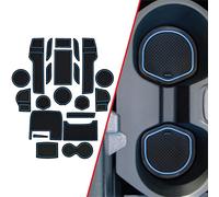 CupHolderHero fits Honda Civic Accessories 2013-2022 Premium Custom Interior Non Slip Anti Dust Cup Holder Inserts, Center Console Liner Mats, Door Pocket Liners 21 Pcs Set (Blue Trim)