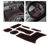 CupHolderHero fits Mazda Miata MX5 and fits Fiat 124 Spider Accessories 2016-2022 Interior Non-Slip Anti Dust Cup Holder Inserts, Center Console Liner Mats, Door Pocket Liners 7-pc Set (Red Trim)