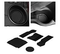 CupHolderHero fits Nissan 370Z Accessories 2009-2020 Premium Custom Interior Non-Slip Anti Dust Cup Holder Inserts, Center Console Liner Mats, Door Pocket Liners 5-pc Set (Solid Black)
