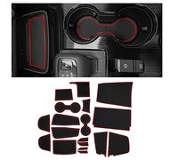CupHolderHero fits Nissan Rogue Accessories 2021 Premium Custom Interior Non-Slip Anti Dust Cup Holder Inserts, Center Console Liner Mats, Door Pocket Liners 19-pc Set (Red Trim)