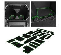 CupHolderHero fits Subaru Outback and fits Subaru Legacy Accessories 2020-2024 Interior Non-Slip Anti Dust Cup Holder Inserts, Center Console Liner Mats, Door Pocket Liners 21-pc Set (Green Trim)