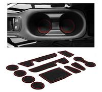 CupHolderHero fits Toyota Corolla Accessories 2019-2024 Premium Custom Interior Non-Slip Anti Dust Cup Holder Inserts, Center Console Liner Mats, Door Pocket Liners 11pc Set (Hatchback) (Red Trim)