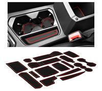 CupHolderHero fits Volkswagen VW Tiguan Accessories 2018-2024 Premium Custom Interior Non-Slip Anti Dust Cup Holder Inserts, Center Console Liner Mats, Door Pocket Liners 16-pc Set (Red Trim)