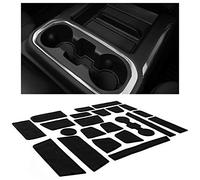CupHolderHero for Chevy Silverado 1500 and GMC Sierra Accessories 2019-2022 Interior Cup Holder Inserts, Center Console Liner Mats, Door Pocket 23-pc Set (Double Cab with Bucket Seats) (Solid Black)