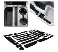 CupHolderHero for Ford F-150 2017-2020 Custom Fit Cup Holder, Door, and Center Console Liner Accessories 28-pc Set (F150 SuperCrew) (Solid Black)