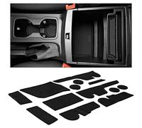 CupHolderHero for Ford Ranger Accessories 2019-2022 Interior Non-Slip Anti Dust Cup Holder Inserts, Center Console Liner Mats, Door Pocket Liners 13-pc Set (SuperCrew - 5 Passenger) (Solid Black)