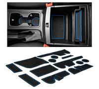 CupHolderHero for Ford Ranger Accessories 2019-2022 Interior Non-Slip Anti Dust Cup Holder Inserts, Center Console Liner Mats, Door Pocket Liners 13-pc Set (SuperCrew - 5 Passenger) (Blue Trim)