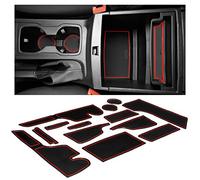 CupHolderHero for Ford Ranger Accessories 2019-2023 Interior Non-Slip Anti Dust Cup Holder Inserts, Center Console Mats, Door Pocket Liners 13-pc Set (SuperCab - 4 Passenger) (Red Trim)