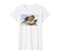 Cupid and Psyche Two Angels Baby Value Graphic T-Shirt, Women, White, L