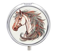 Cupid Arrow 3 Compartment Travel Pill Box Portable with Round Metal Mirror Medication Pocket Medicine Box for Vitamins and Fish Oil