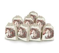 Cupid Arrow Love Horse 8 PCS Muslin Bags with Drawstring Sachet Bags Empty Small Cotton Drawstring Bag Muslin Reusable & Washable Cotton Bag for Herb Spice Candy Soap Jewelry Wedding Gift Pouches