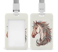 Cupid Arrow Love Horse Badge Holder Vertical Id Card Holder with Lanyard Heavy Duty Name Tag Holders Waterproof Work Badge Holder for Office Cruise Teacher Cute Badge Protector