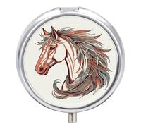 Cupid Arrow Love Horse Pill Box Medicine Pill Organizer 3 Compartment Daily Pill Case Small Pill Container Round Pill Holder Travel Pill Box Metal Pill Case for Purse Pocket