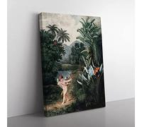 Cupid By The Flowers By Robert John Thornton Vintage Canvas Wall Art Print Ready to Hang, Framed Picture for Living Room Bedroom Home Office Décor, 76x50 cm (30x20 Inch)