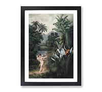 Cupid By The Flowers By Robert John Thornton Vintage Framed Print | A4 Black Framed Wall Art | Ready to Hang | Classic Floral Picture | Living Room Bedroom Lounge Office