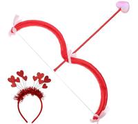 Cupid Costume, Cupid Costume Includes 15 Inch Bow and Arrow, Elastic Headwear with Heart for Women Kids Valentine's Day, Baptisms, Role-Playing Activities, Stage Shows