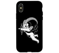 Cupid Demon Horn Skull Mask Blackwork Case for iPhone X/XS