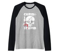 Cupid Is Stupid Skeleton | Anti Valentine's Day Club Raglan Baseball Tee