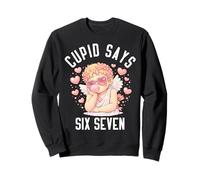 Cupid Says Six Seven 67 Meme Cupid Blowing Bubble Valentine Sweatshirt