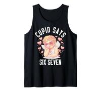 Cupid Says Six Seven 67 Meme Cupid Blowing Bubble Valentine Tank Top