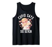 Cupid Says Six Seven 67 Meme Cute Valentine Day Humor Pastel Tank Top