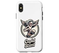 Cupid Stunt Funny Valentine Retro Skateboard Pun Case for iPhone X/XS