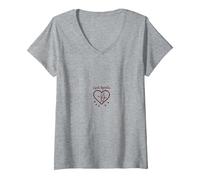 Cupids Apprentice Love Arrows Heart Romantic Gift V-Neck T-Shirt, Women, Heather Grey, XXL