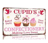 Cupid's Confectionery Tin Sign Valentine's Day Vintage Metal Signs Funny Decoration Poster For Cafe Bar Kitchen 8x12 Inch