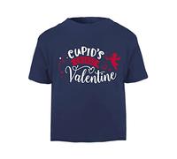 Cupid's Cutest Valentine (Romantic Quotes for Couples, Anniversary) Short Sleeve Cotton Toddler t Shirt, 3-4 Years, Navy