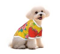 Cupids & Rose Frame Red Heart Print Dog Tshirt - Hawaiian Floral Pet Apparel For Puppy Top, Dog Christmas Outfit & Thanksgiving