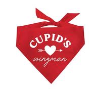 Cupid's Wingman Valentine's Day Dog Bandana (Red)