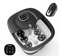 CuPiLo Foot Spa Bath Massager, Foot Bath with Circulation Heat, Motorized Shiatsu Massage Balls, Pedicure Soaking Tub with Waves, Remote, Handle, Feet Relief, Gifts